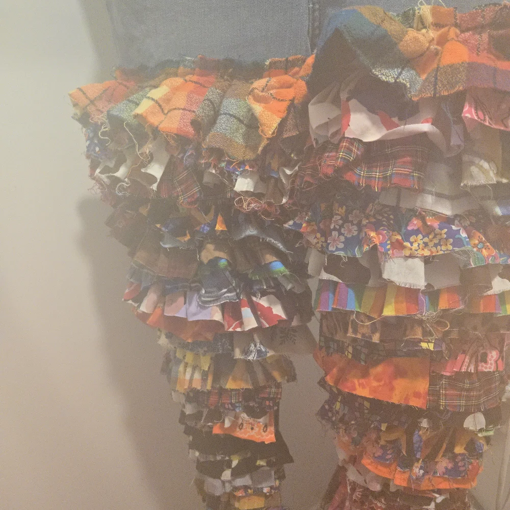 Colorful Patchwork Ruffle Pants - Picture 2 of 2